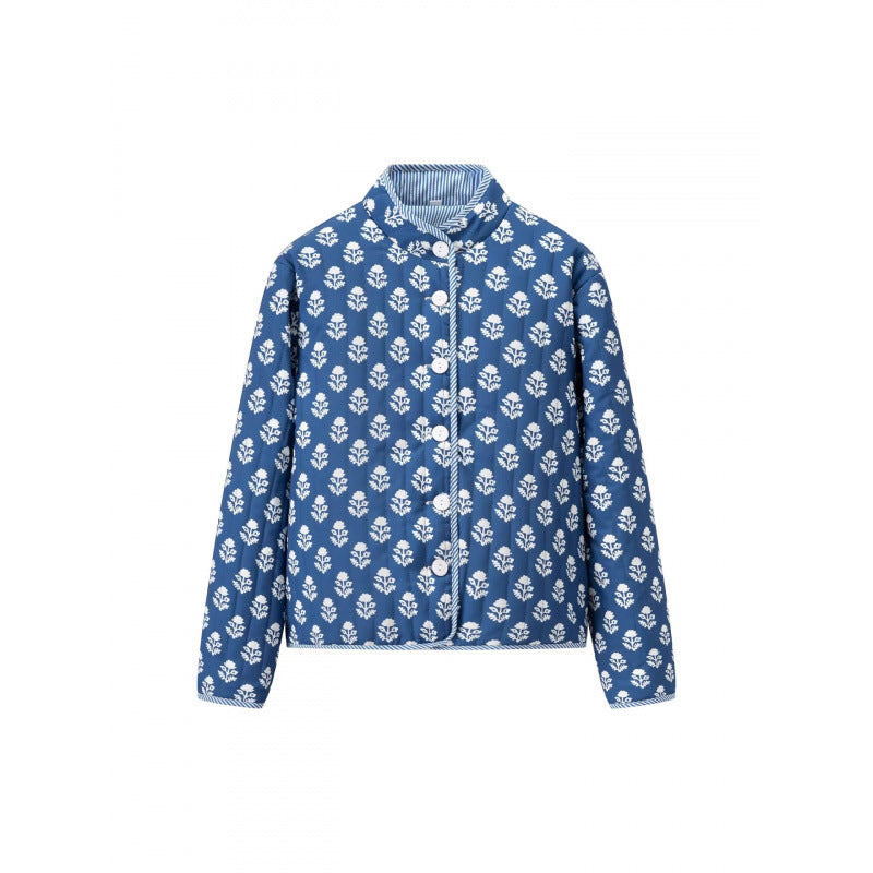 Damen Steppjacke mit floralem Muster und bequemem Schnitt Drune