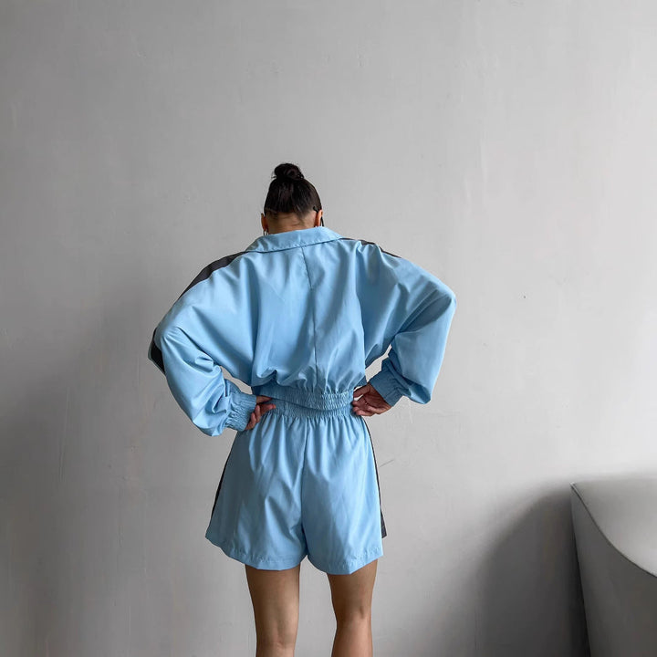Damen Sportliche Kurzjacke mit elastischem Bund Drune