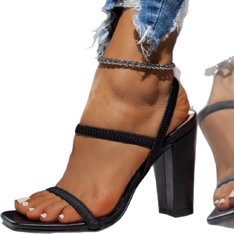 Damen elegante High Heel Sandalen mit schmalen Riemen Drune