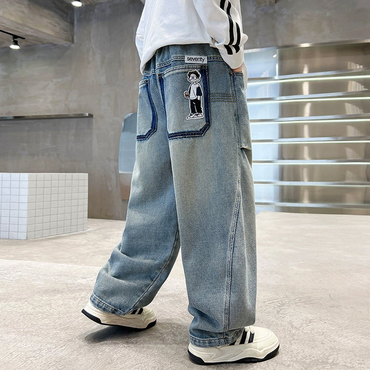 Unisex baggy Jeans mit kreativen Applikationen Drune
