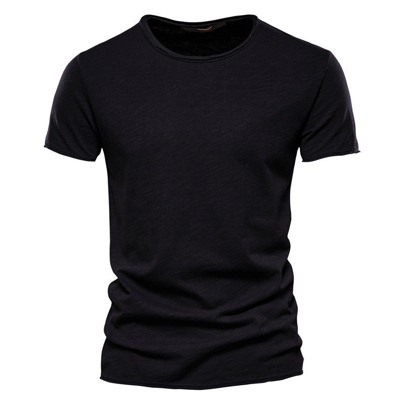 Herren nan leichtes Baumwollshirt mit Rundhalsausschnitt und schlanker Passform Drune