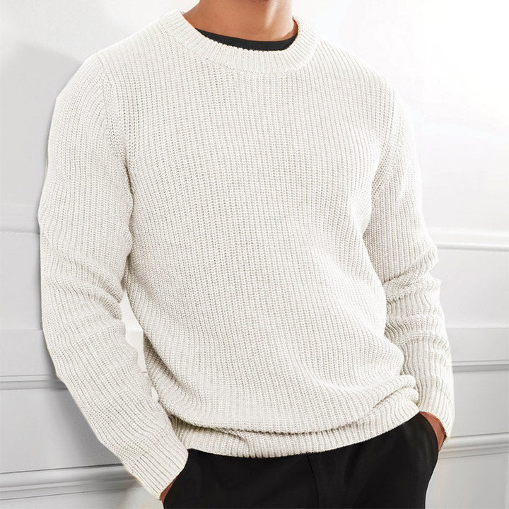 Herren Grobstrickpullover mit strukturiertem Design und hochgeschlossenem Kragen Drune
