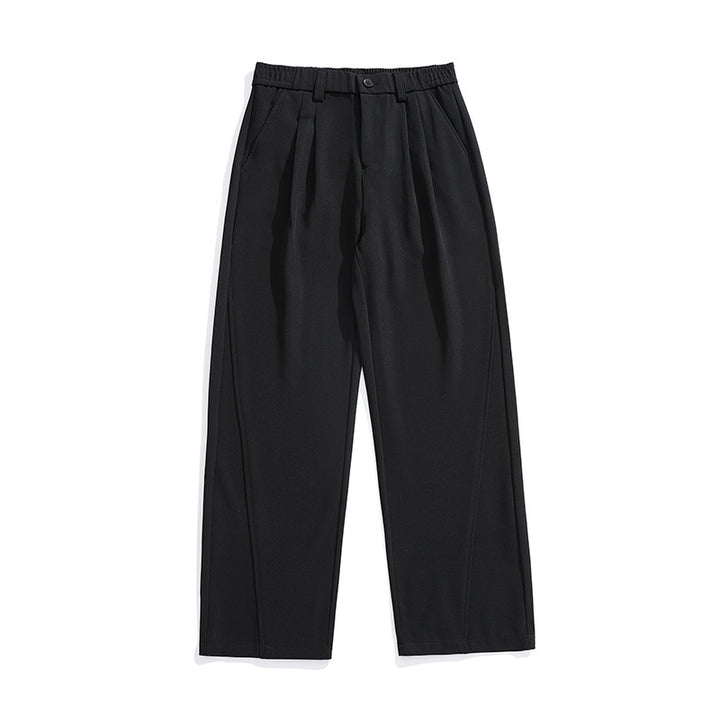 Damen Weiche Bundfalten-Hose mit elastischem Komfortbund und weitem Bein Drune