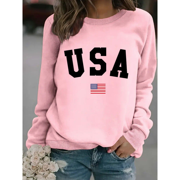 Damen Sweatshirt mit modernem USA-Statement und gemütlicher Passform Drune