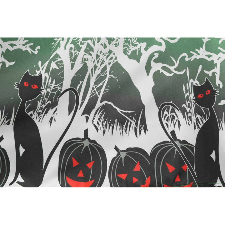 Damen Vintage Swingkleid mit gewelltem Ausschnitt, tailliertem Oberteil und Halloween-Print Drune