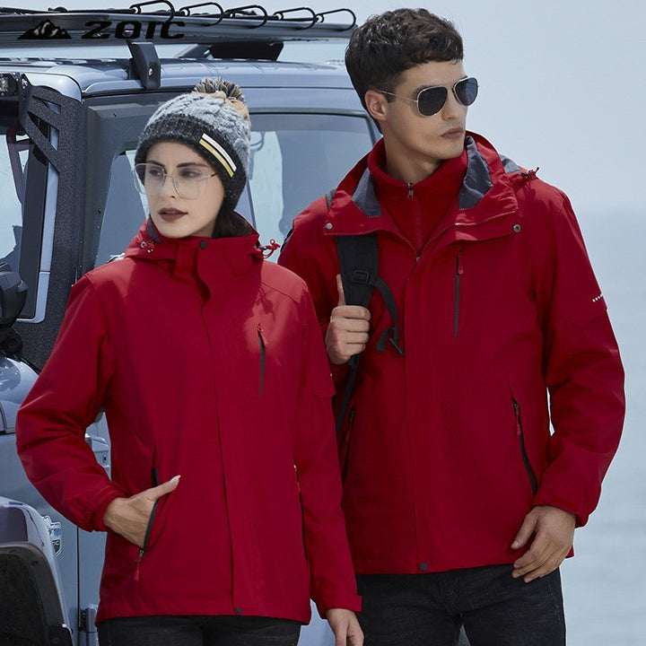 Damen technische Regen- und Freizeitjacke mit verstellbarer Kapuze und Mehrfachtaschen Drune