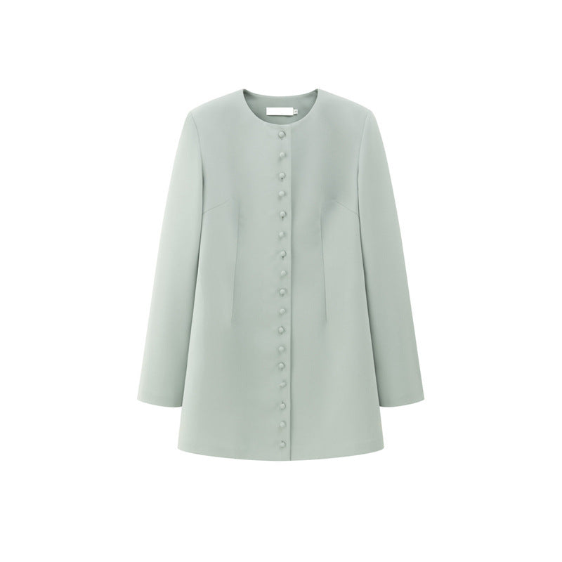 Damen eleganter Blazer mit Knopfleiste und minimalistischer Silhouette Drune