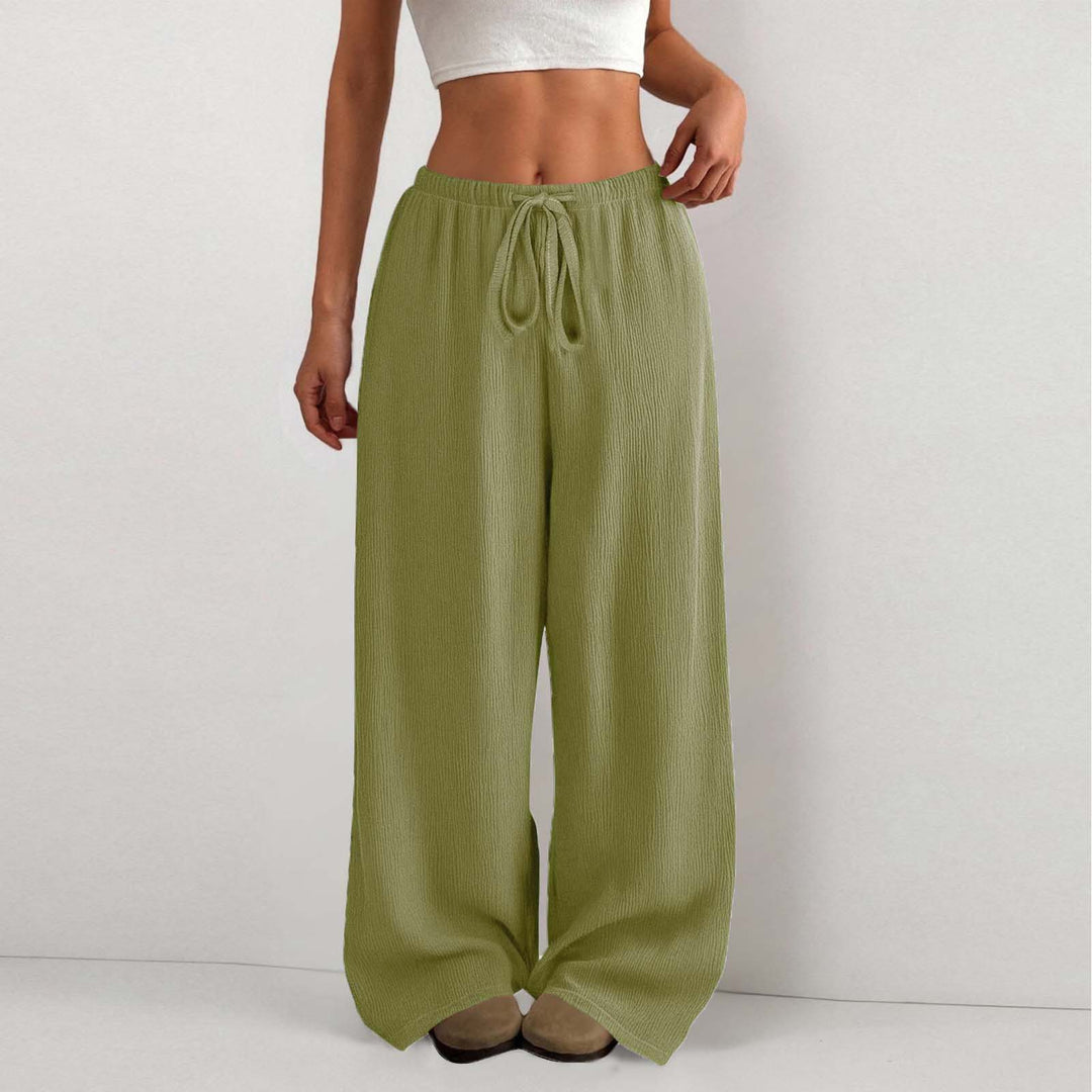 Damen Weite Sommerhose aus leichtem Stoff mit Gummizug Drune