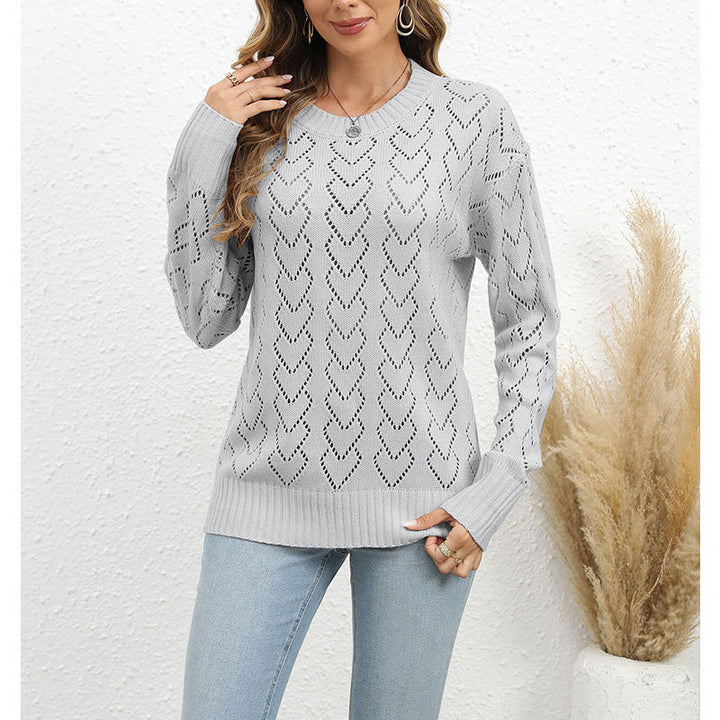 Damen Strickpullover mit zartem Herzmuster Drune