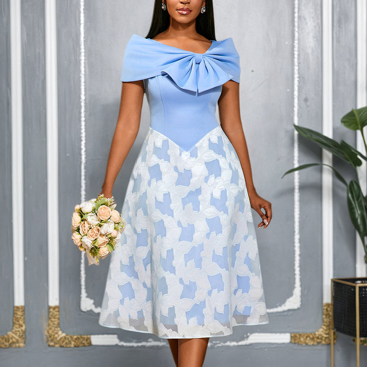 Damen Elegantes Cocktailkleid mit übergroßem Schleifen-Detail Drune