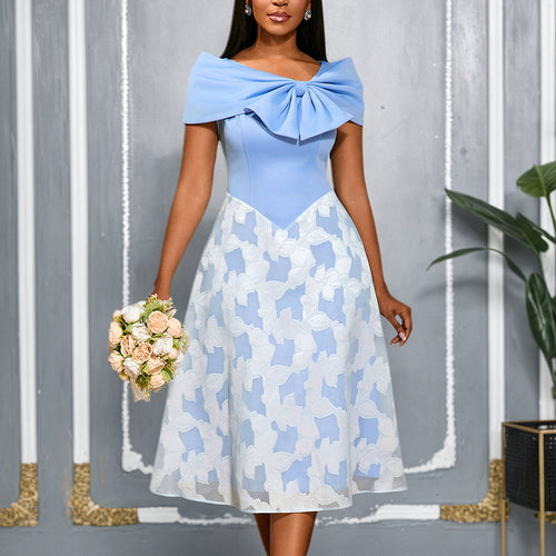 Damen Elegantes Cocktailkleid mit übergroßem Schleifen-Detail Drune