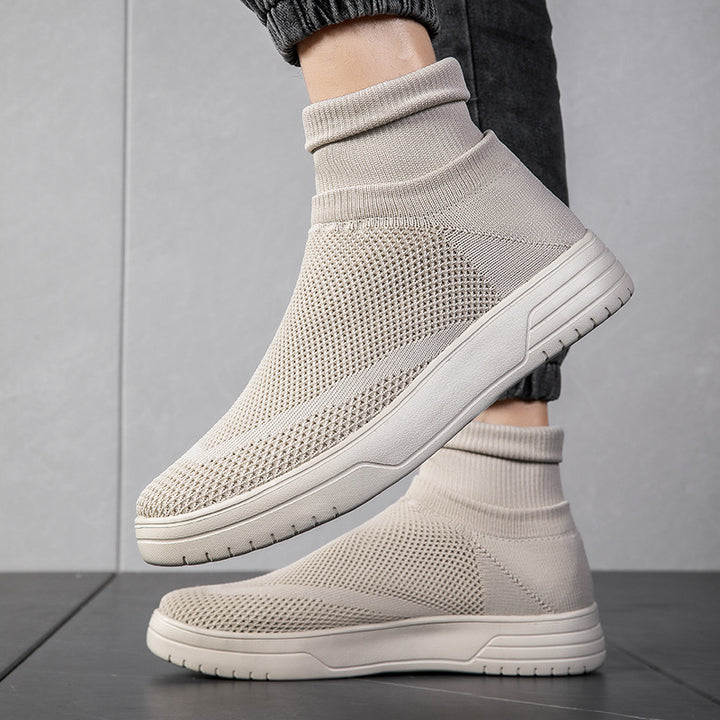 Herren High-Top Atmungsaktive Strick-Sneaker mit Dämpfung Unterstützung Drune