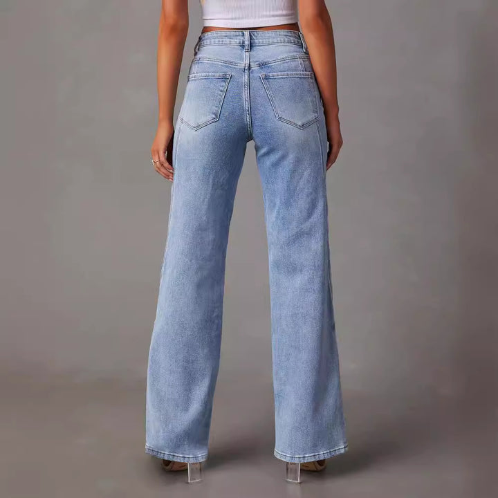 Damen Hochtaillierte Flared Jeans Drune