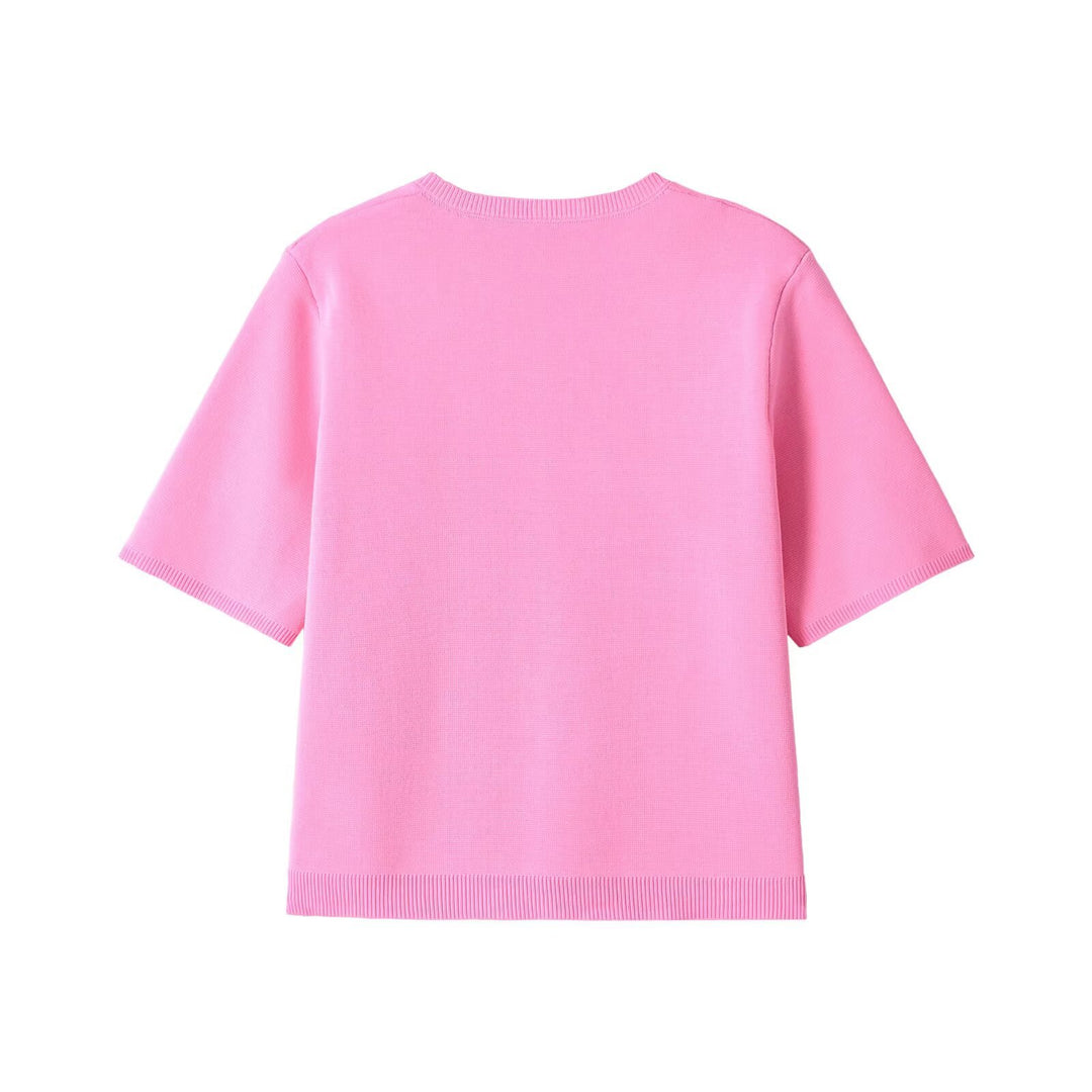 Damen nan Feinstrick-Cardigan mit kurzen Ärmeln und Zierknopfleiste Drune