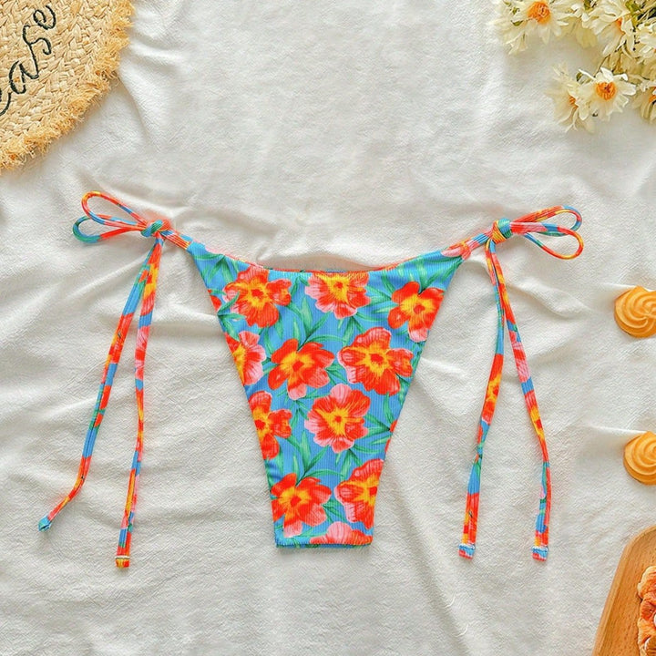 Damen Hochgeschnittener Bikini mit seitlichen Bindebändern Drune