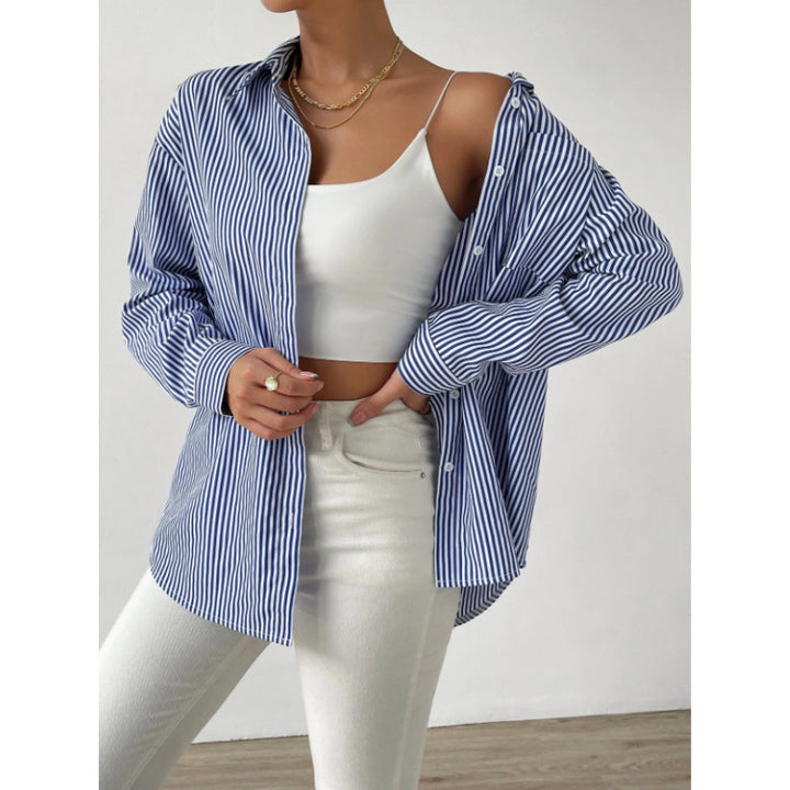 Damen Oversize Hemd mit feinen Streifen Drune
