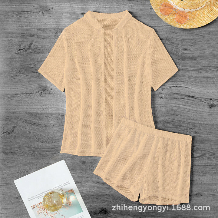 Damen Freizeitanzug mit luftigem Strickdesign Drune