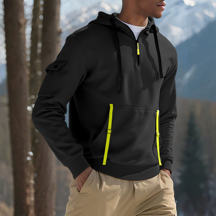Herren Sportlicher Kapuzenpullover mit stylischen Reißverschlusstaschen Drune