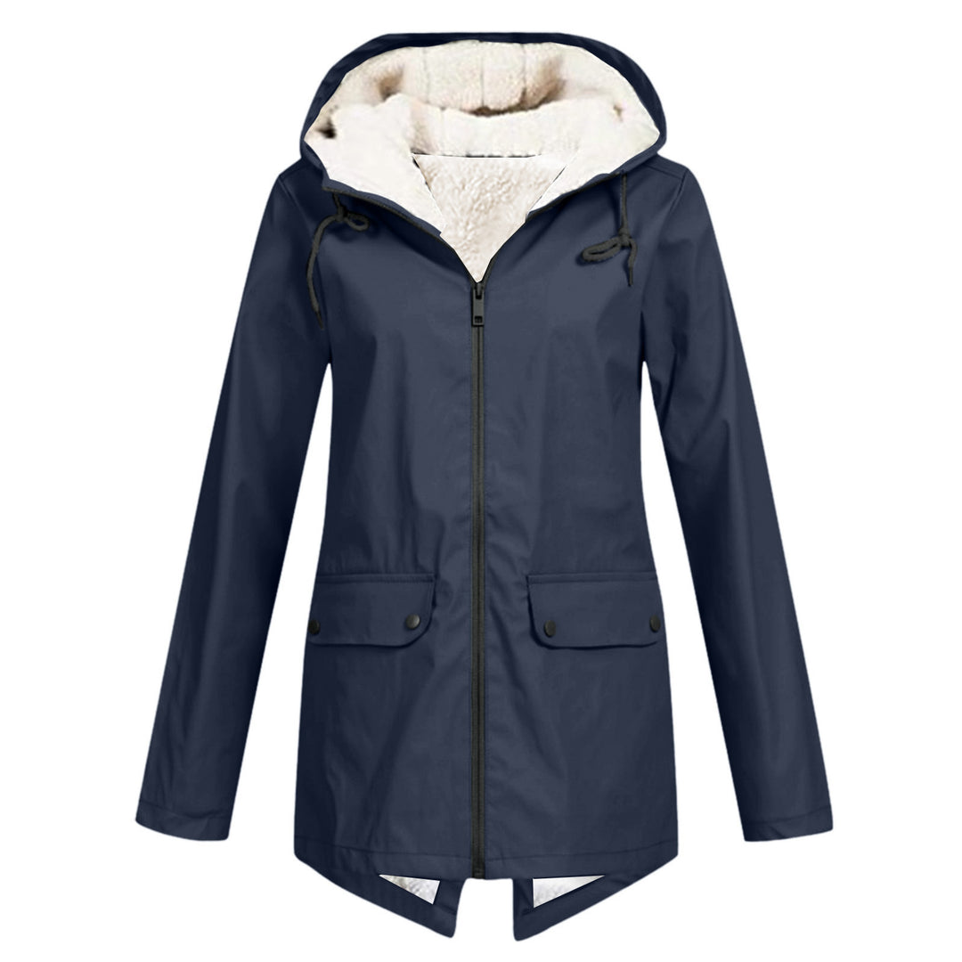 Damen Wasserabweisende Übergangsjacke mit warmem Fleece-Futter und verstellbarem Kapuzenkragen Drune