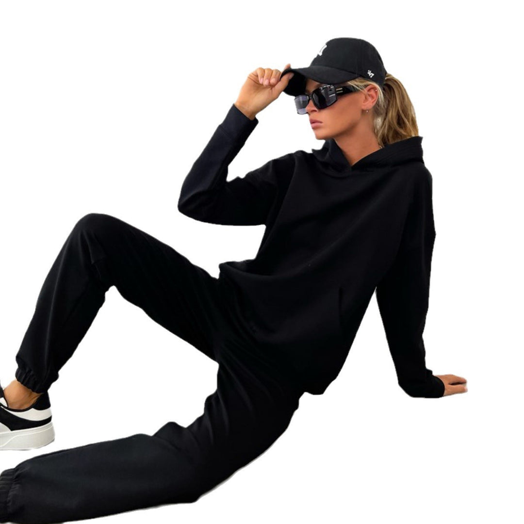 Damen Hoodie- und Jogginghose-Set mit elastischem Bund und lässigem Schnitt