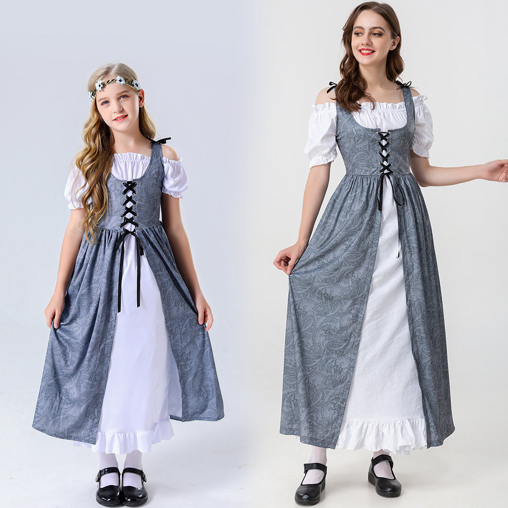 Damen Trachtenkleid mit romantischen Rüschendetails und bezaubernder Schnürung Drune
