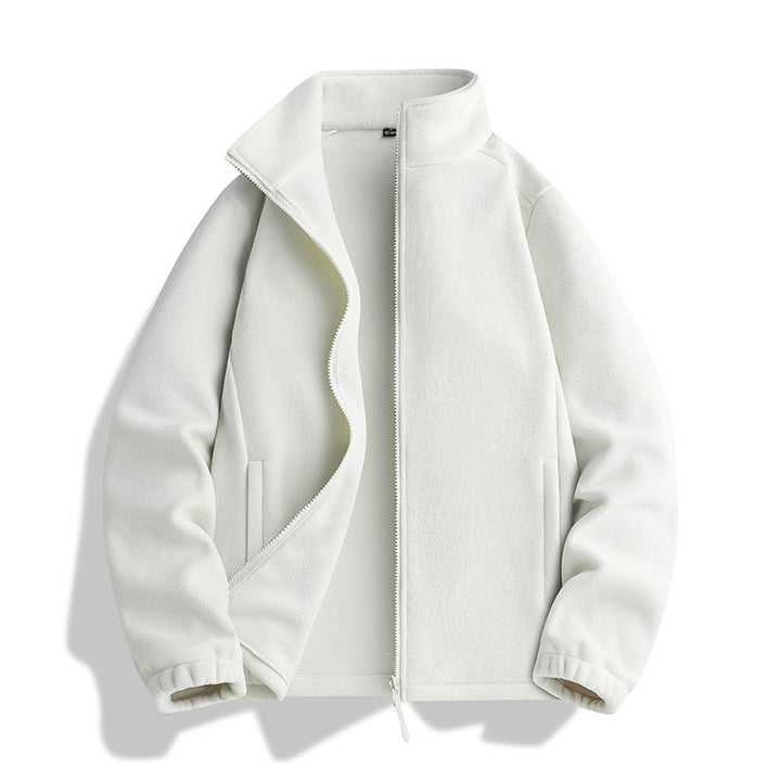 Unisex Fleecejacke mit Stehkragen, durchgehendem Reißverschluss und elastischen Bündchen Drune