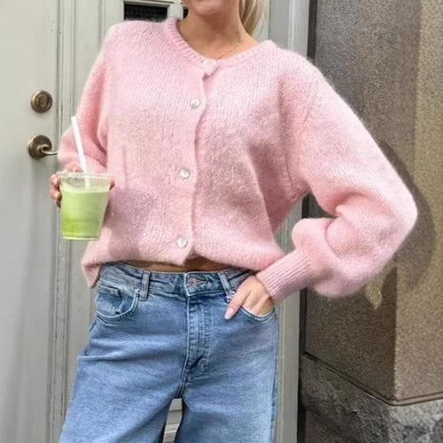 Damen kuscheliger Cardigan aus weichem Mohair Drune