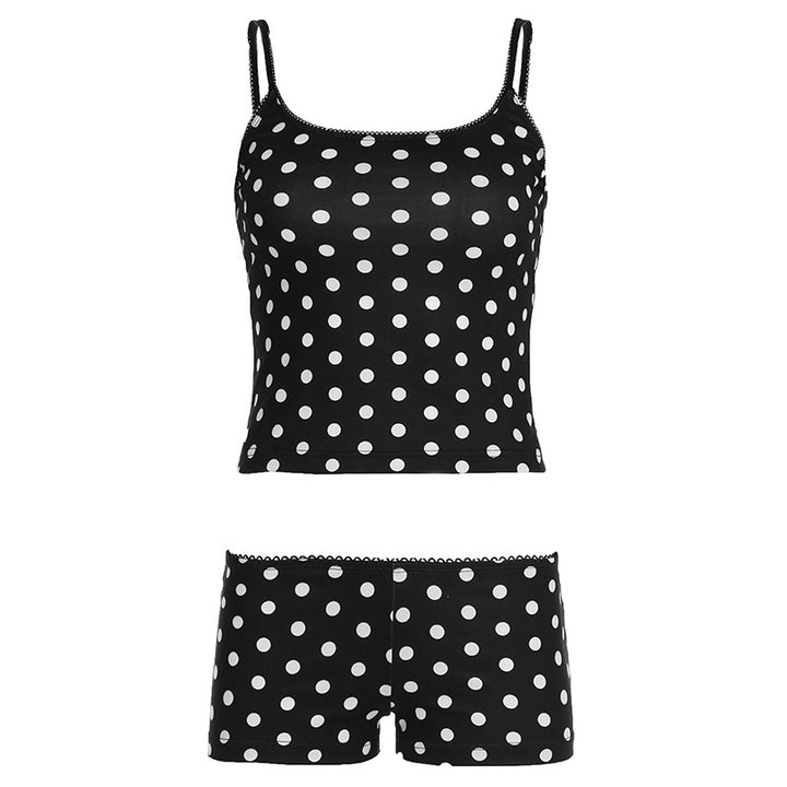 Damen Bikiniset mit punktiertem Design und verstellbaren Trägern Drune