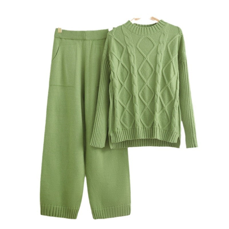 Damen Strick-Set mit Rautenstruktur Drune