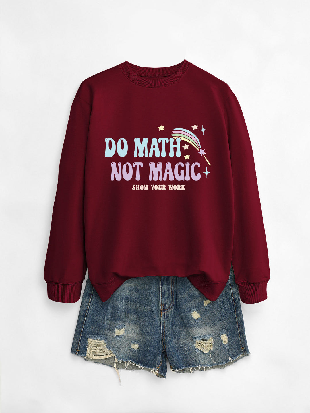 Damen lässiger Sweatshirt mit inspirierendem Mathematikmotiv Drune