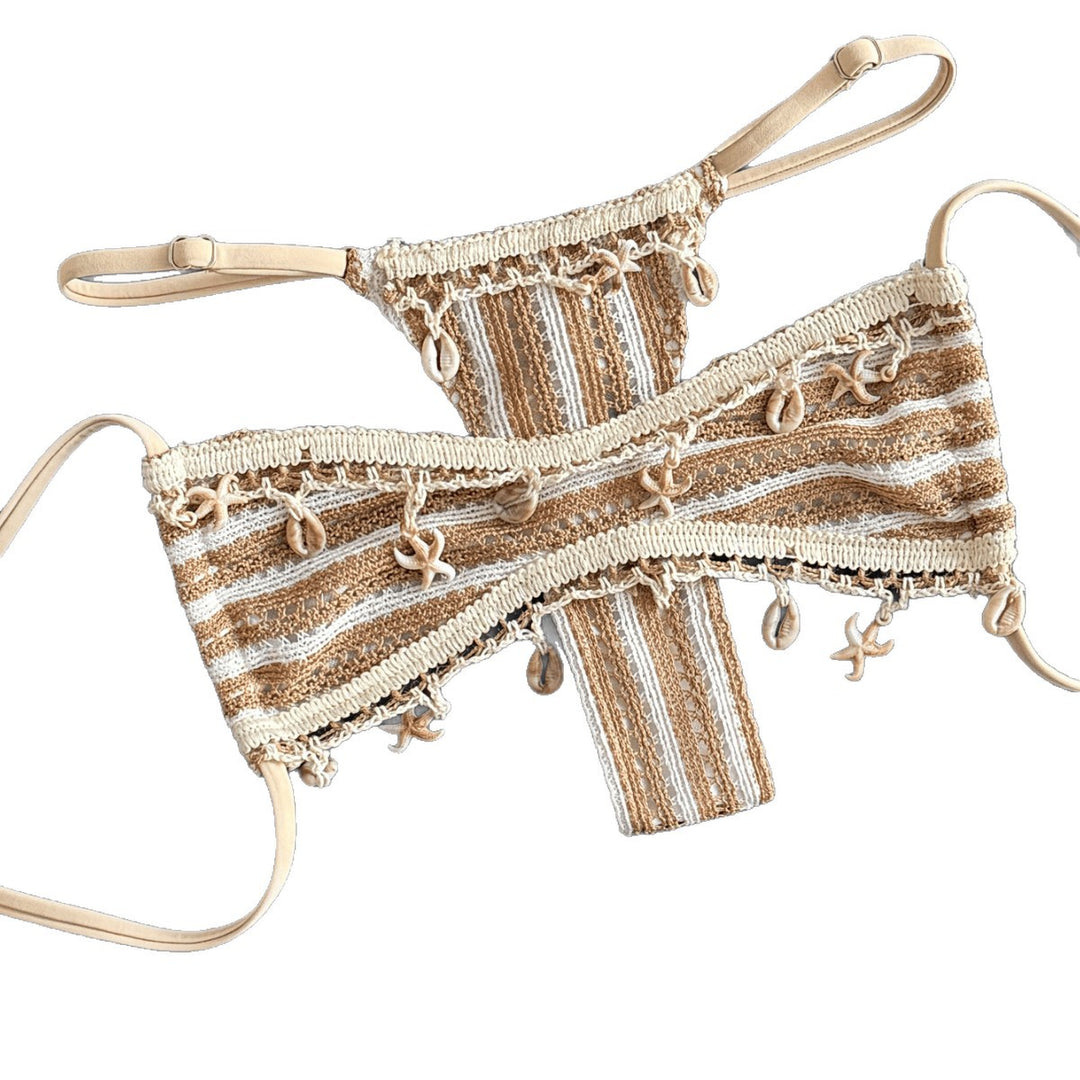 Damen Bandeau-Bikini mit einzigartigen Verzierungen Drune
