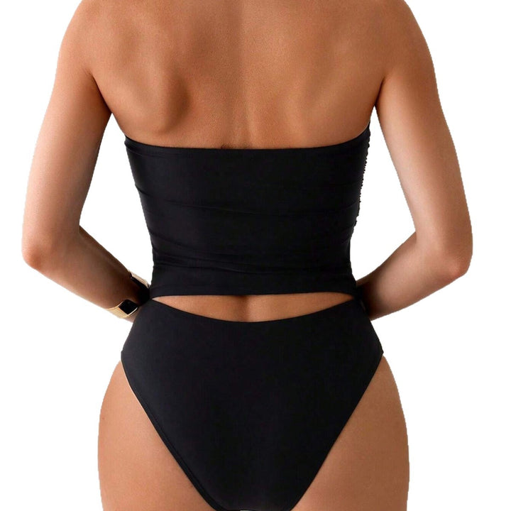 Damen Bandeau-Badeanzug mit einzigartigen Raffungen Drune