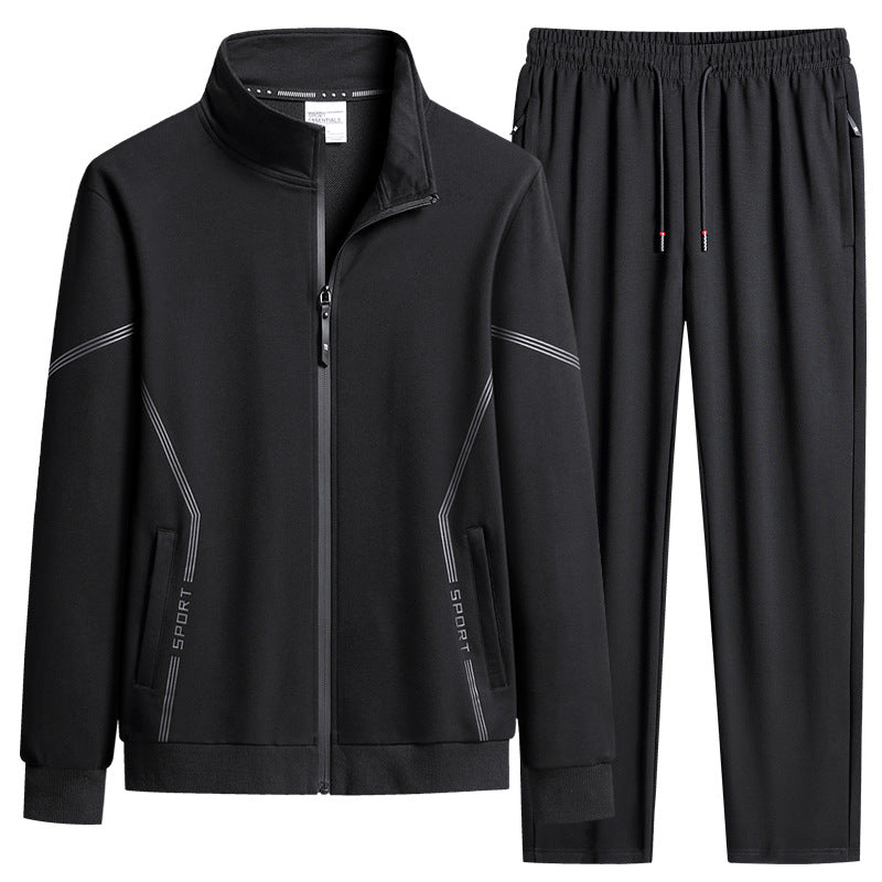 Men's  performance zip-front track jacket and tapered jogger set Drune