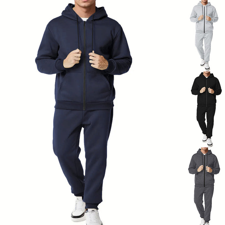 Herren Sportliches Komplett-Set mit Kapuzenjacke und Jogginghose Drune