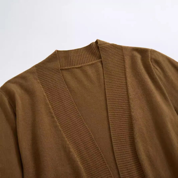 Damen Strickjacke mit strukturiertem Design und praktischen Taschen Drune