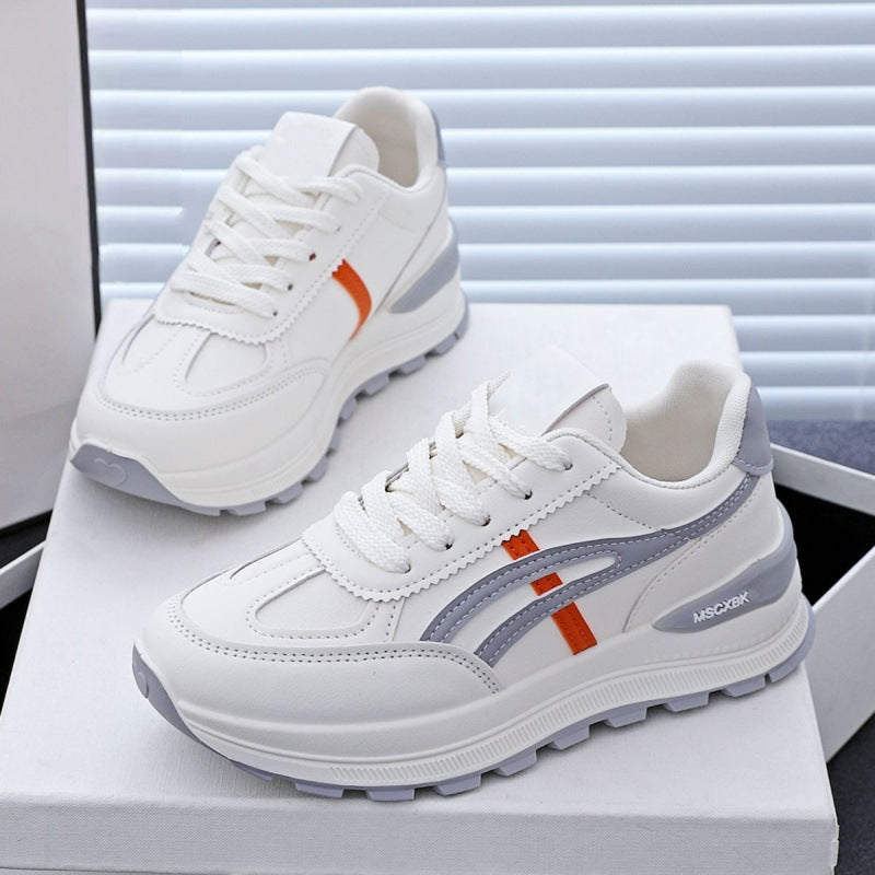 Damen Voluminöse Plateausneaker mit rutschfester Gummiprofilsohle und seitlichen Zierstreifen Drune