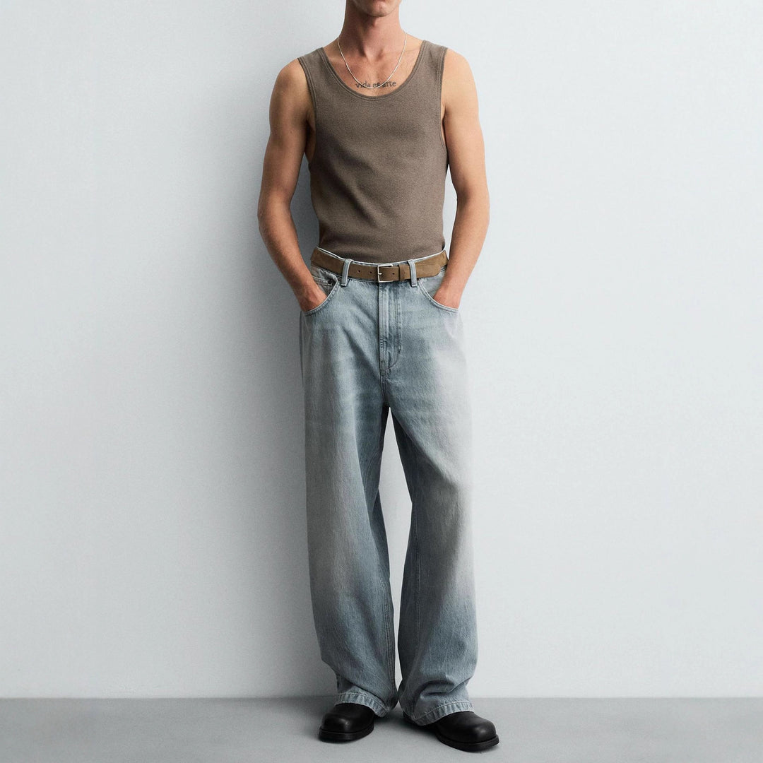 Damen High‑Waist Cropped Wide‑Leg Jeans aus weichem Stretch-Denim Drune