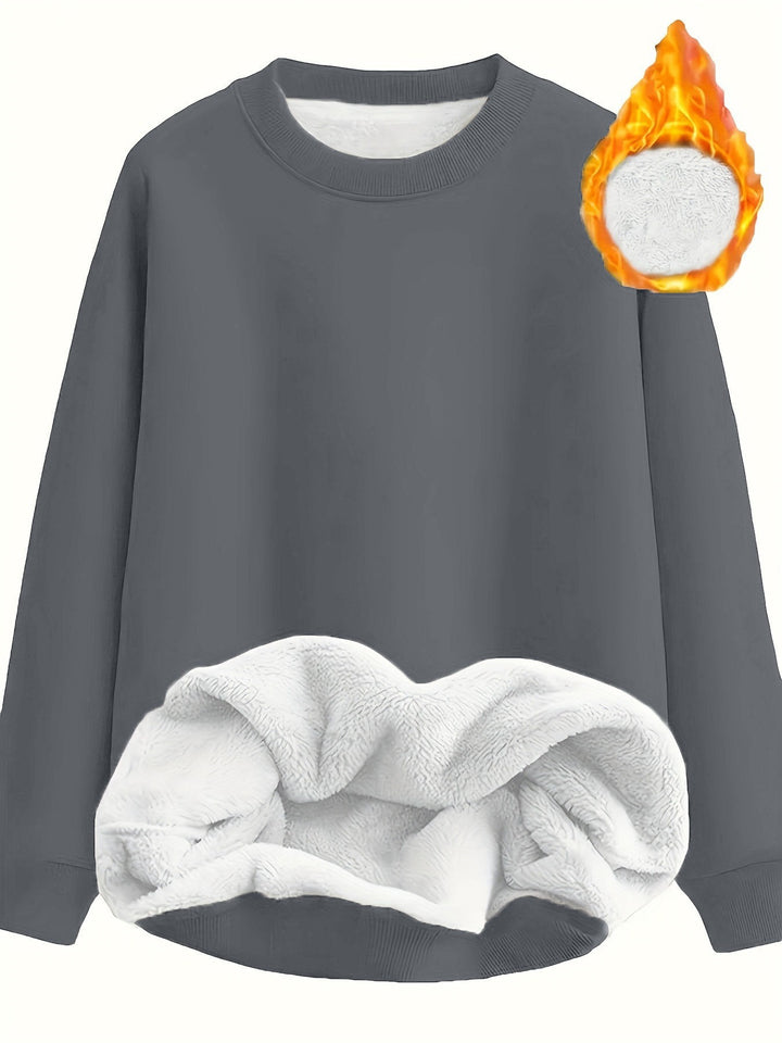 Damen Wärmendes Sweatshirt mit flauschigem Innenfutter Drune