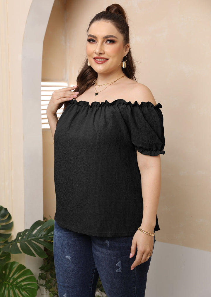 Damen Off-Shoulder Oberteil mit Volant Drune