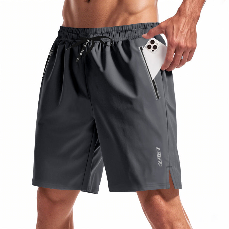 Herren Atmungsaktive Sportshorts mit Seitentaschen und elastischem Bund Drune