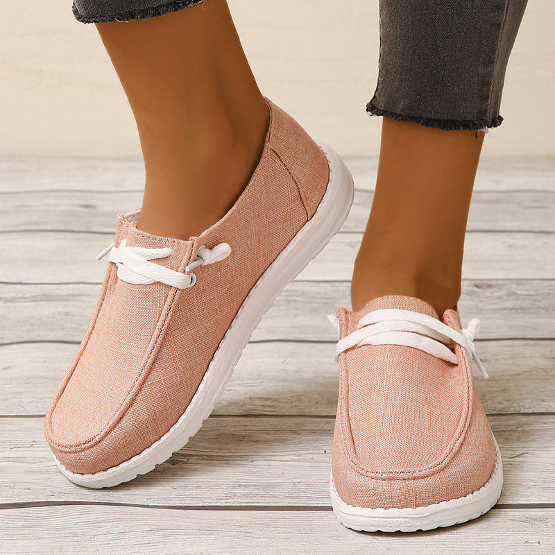 Damen bequeme Slip-On Freizeitschuhe mit leichtem Obermaterial Drune
