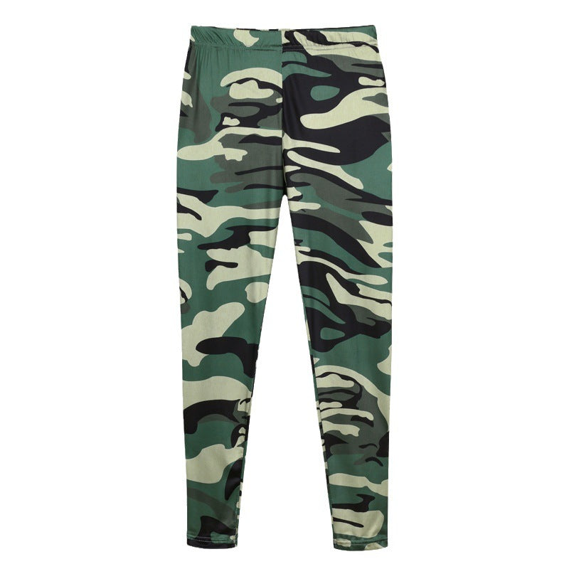 Damen Camouflage Fitness-Leggings im hochtaillierten Schnitt Drune
