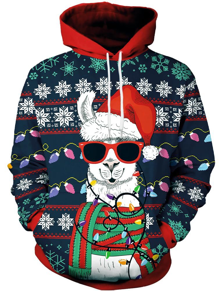 Damen Humorvoller Weihnachts-Kapuzenpullover Drune