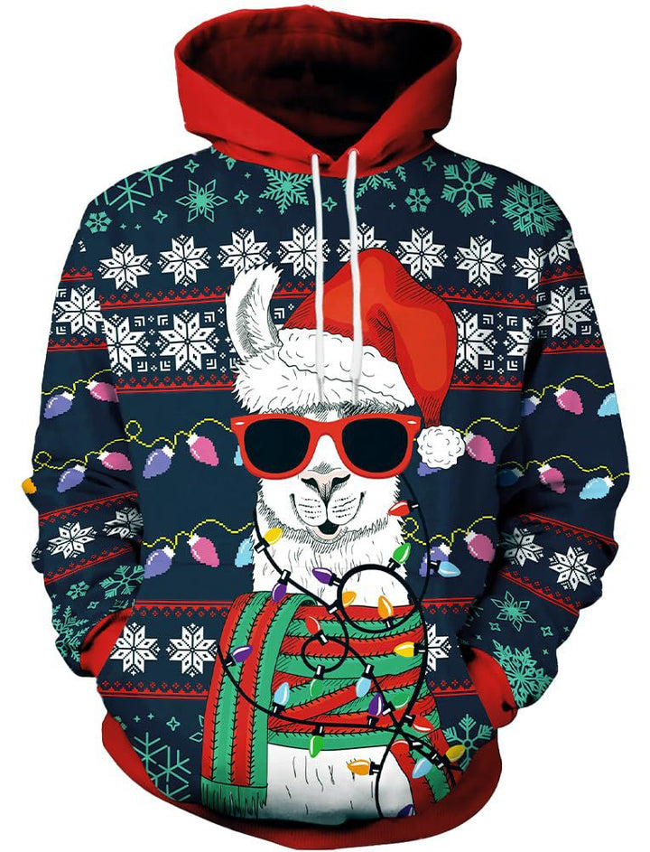 Damen Humorvoller Weihnachts-Kapuzenpullover Drune