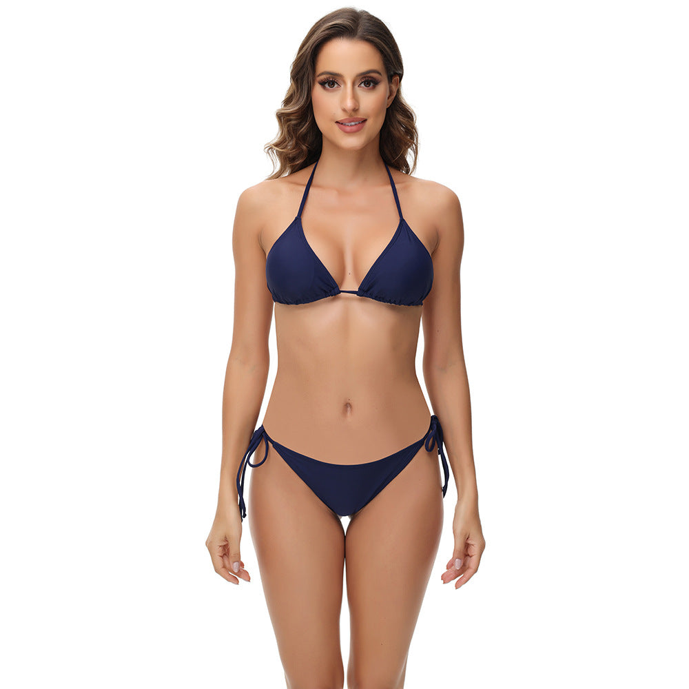 Damen Triangle Tie-Back Bikini Set Drune