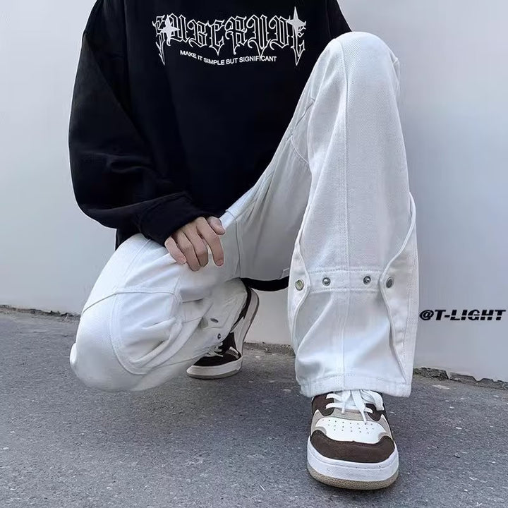 Damen Lässige Weitgeschnittene Chino-Hose Drune