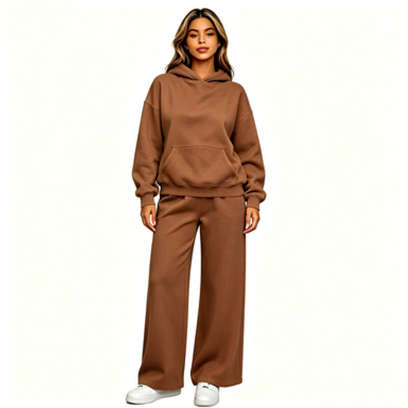 Damen Lässiger Kapuzenpullover mit weiten Hosen Drune