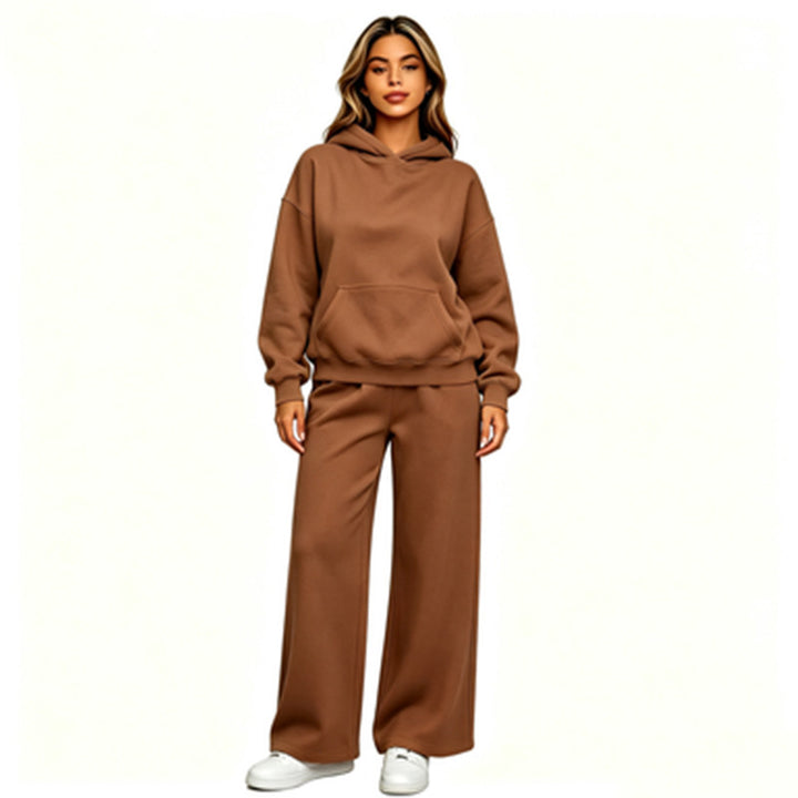 Damen Lässiger Kapuzenpullover mit weiten Hosen Drune