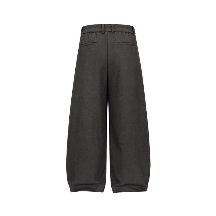Damen Weite Plissee-Hose mit hoher Taille und elastischem Rückbund Drune