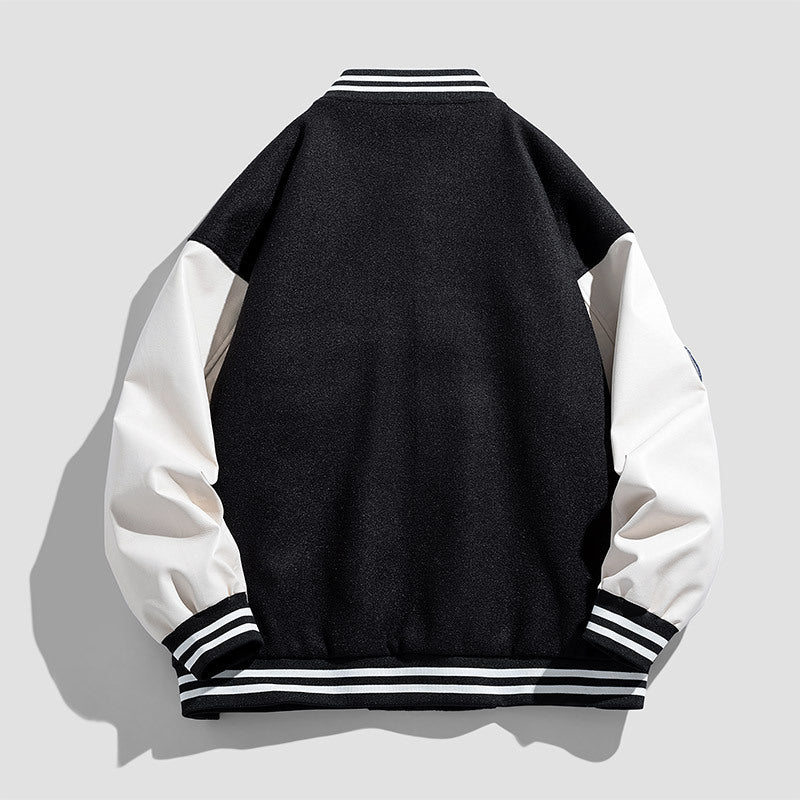 Herren Modische Collegejacke mit grafischen Applikationen Drune